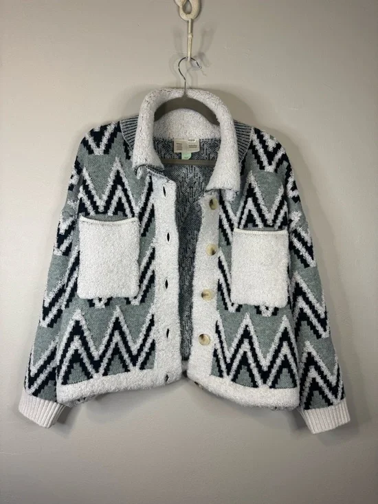 Daily Practice by Anthropologie Zig-Zag Sherpa Jacket Small - Picture 2 of 10